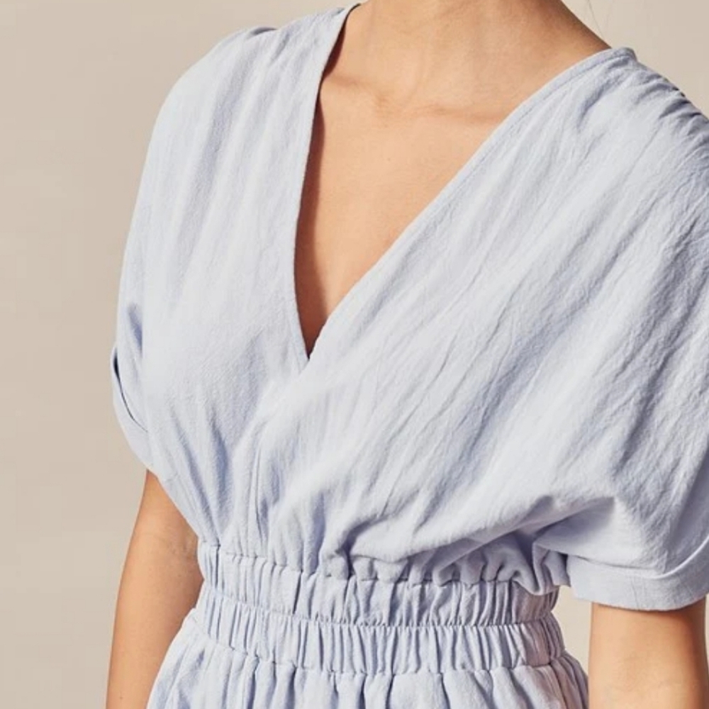 Linen Blue Romper - Picture 6 of 6